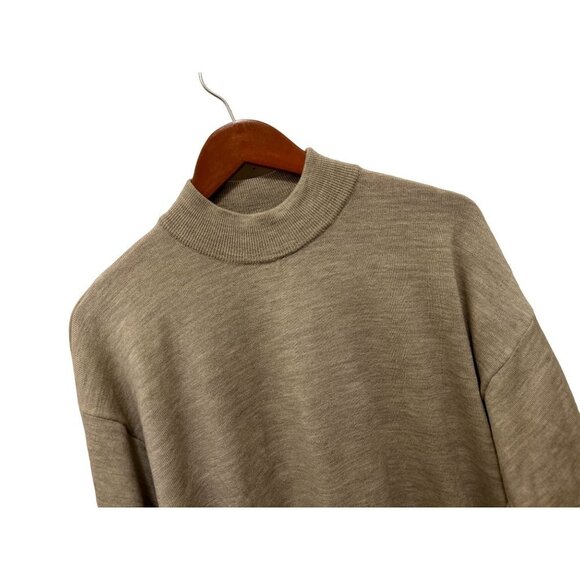 Made in Italy BARNEYS Merino Wool Pullover Knitted Sweater Beige Size Med - Picture 3 of 7